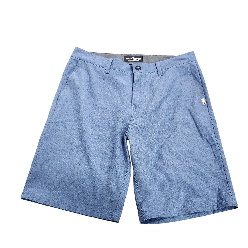 Quiksilver Amphibian Shorts Mens 37 Blue Microfiber Chino 11 Inseam Quick Dry